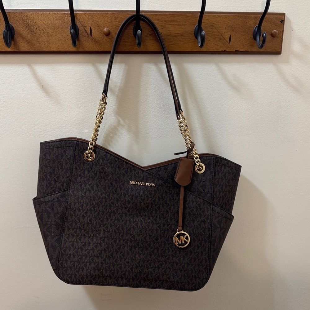 Michael Kors Dark Brown Signature Tote. EUC